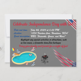 Invitación 4 de julio Día de la Independencia Color de la ban