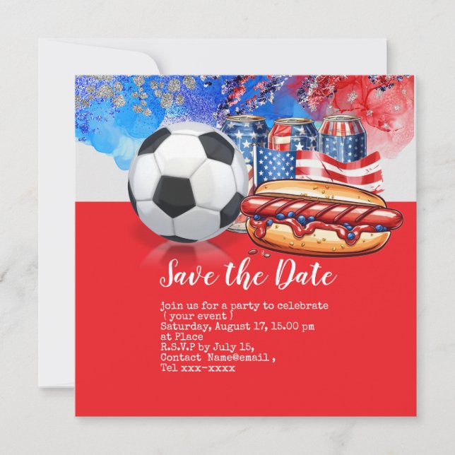 Invitación 4 de julio Día de la Independencia de Estados Unid (Anverso)