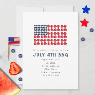 Invitación 4 de julio, Día de la Independencia de la Bandera