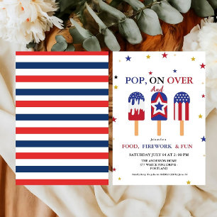 Invitación 4 de julio Día de la Independencia fiesta de Popsi
