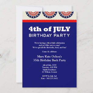 Invitación 4 de julio Día de la Independencia Invita
