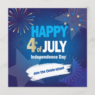 Invitación 4 de julio Día de la Independencia Personalizado
