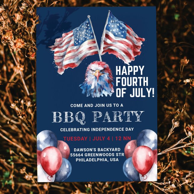Invitación 4 de julio Eagle America Flag BBQ Fiesta (Subido por el creador)