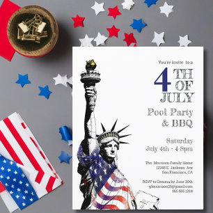 Invitación 4 de julio Estatua de la Bandera de la Libertad Fi