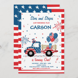 Invitación 4 De Julio Estrellas Stripes Y Diversión De Cumple