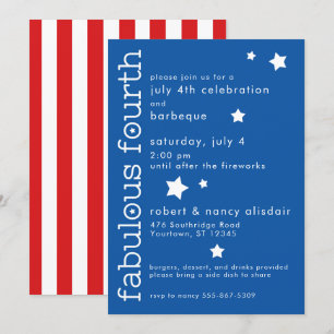Invitación 4 de julio   Fabuloso Cuarto Patriótico