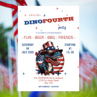 4 de julio feliz Dinosaurio con gorra y gafas