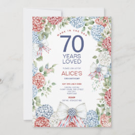 Invitación 4 de julio Fiesta 70 cumpleaños, hito