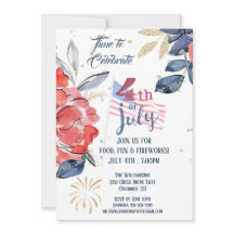 4 de julio Fiesta Bandera azul blanca roja