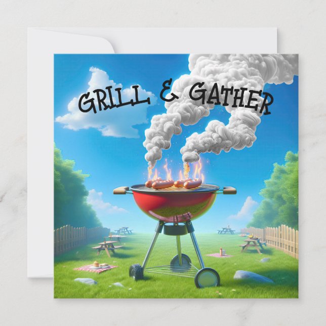 Invitación 4 De Julio Fiesta BBQ (Anverso)