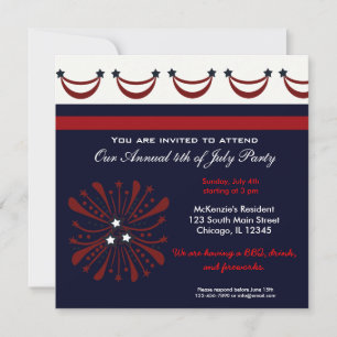 Invitación 4 de julio Fiesta BBQ