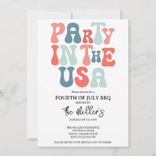 Invitación 4 De Julio Fiesta BBQ