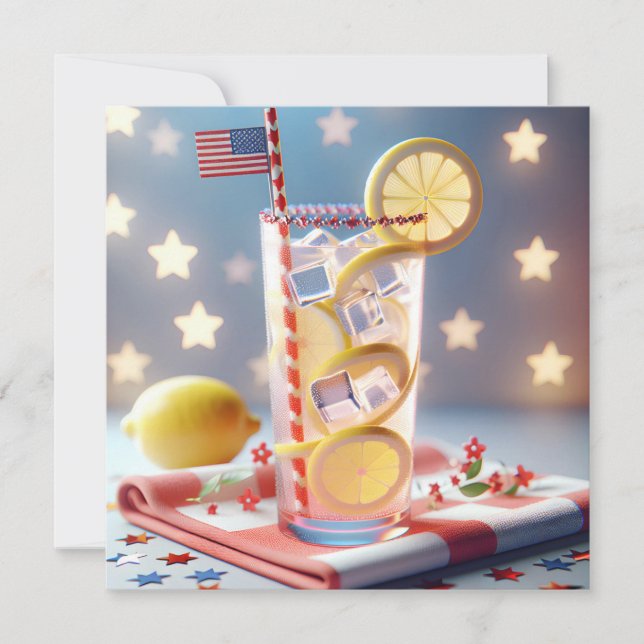 Invitación 4 de julio Fiesta de barbacoa (Anverso)