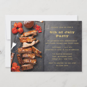 Invitación 4 de julio Fiesta de barbacoa