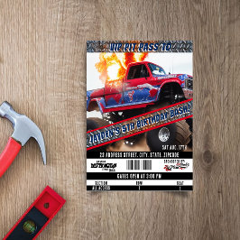 Invitación 4 de julio fiesta de cumpleaños de Monster Truck