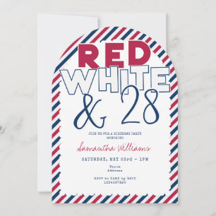Invitación 4 de julio fiesta de cumpleaños de pic-nic Red Whi