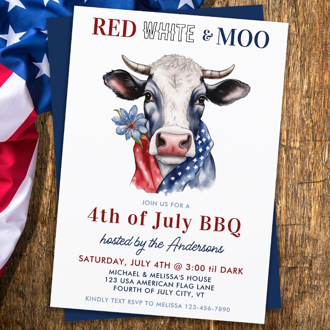Invitación 4 De Julio Fiesta De La Bola Blanca Roja Moo Patri (Subido por el creador)