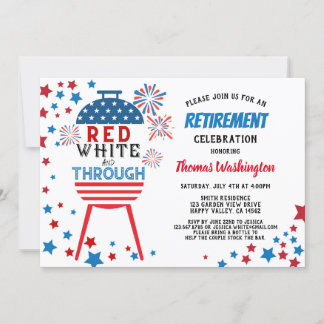 Invitación 4 de julio, Fiesta de la celebración de jubilacion