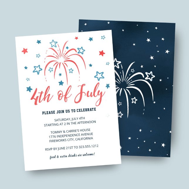 Invitación 4 de julio Fiesta de las Estrellas de fuegos artif (Subido por el creador)