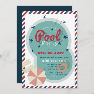 Invitación 4 de julio Fiesta de Pool