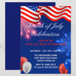 Invitación 4 de julio fiesta del Día de la Independencia