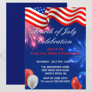 Invitación 4 de julio fiesta del Día de la Independencia
