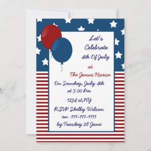 Invitación 4 de julio: fiesta del día de la independencia inv