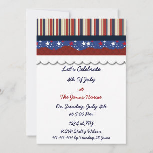 Invitación 4 de julio: fiesta del día de la independencia inv