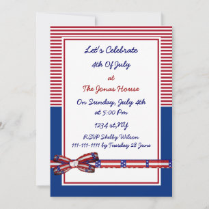 Invitación 4 de julio: fiesta del día de la independencia inv