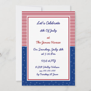 Invitación 4 de julio: fiesta del día de la independencia inv