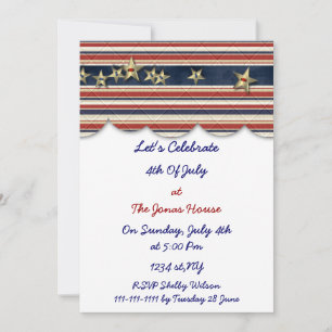 Invitación 4 de julio: fiesta del día de la independencia inv