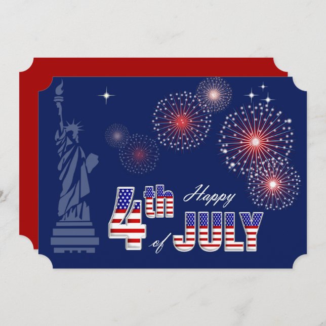 Invitación 4 de julio Fiesta | Diseño triótico de eventos (Anverso / Reverso)