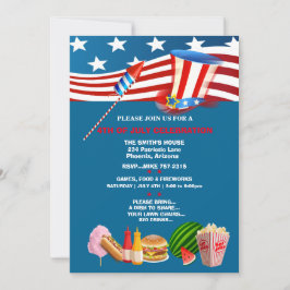 Invitación 4 de julio Fiesta Patriótico