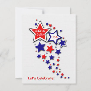 Invitación 4 de julio Fiesta patriótico de barbacoa