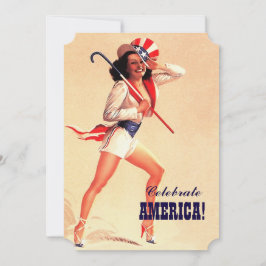 Invitación 4 de julio Fiesta | Pin-Up Retro de eventos