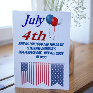 Invitación 4 de julio: Globos