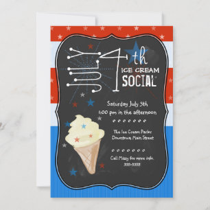 Invitación 4 de julio: Ice Cream Social