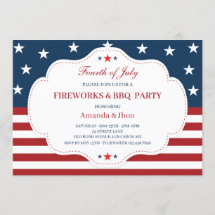 Invitación 4 de julio: Invitación, Día de la Independencia, b