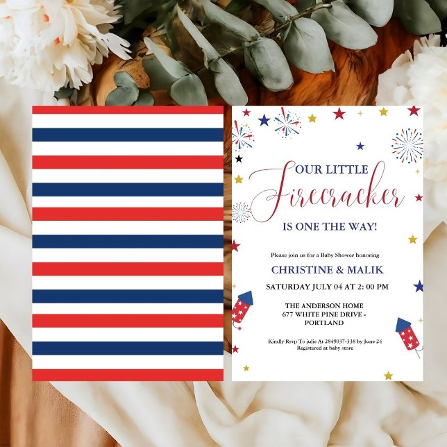 Invitación 4 de julio Little Firecracker Baby Shower (Subido por el creador)