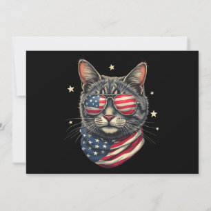 Invitación 4 de julio Meowica Bandera Cat