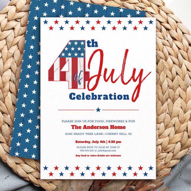 Invitación 4 de julio negrita Bandera de Estados Unidos Rusti (Subido por el creador)