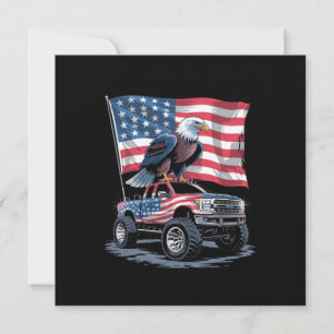 Invitación 4 de julio Patriótico Bandera Americana Águila USA