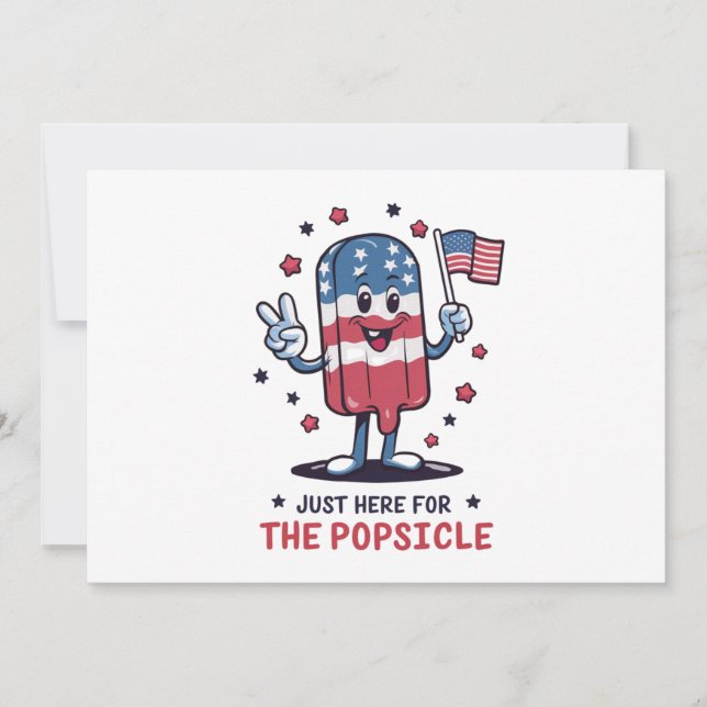 Invitación 4 De Julio Por El Patriótico Popsicle (Anverso)