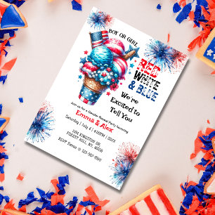Invitación 4 de julio Revelación de Género de helado