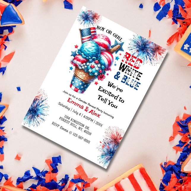 Invitación 4 de julio Revelación de Género de helado (Subido por el creador)