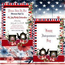 4 de julio Stripes Vintage Tetera Tarde Alta Tea