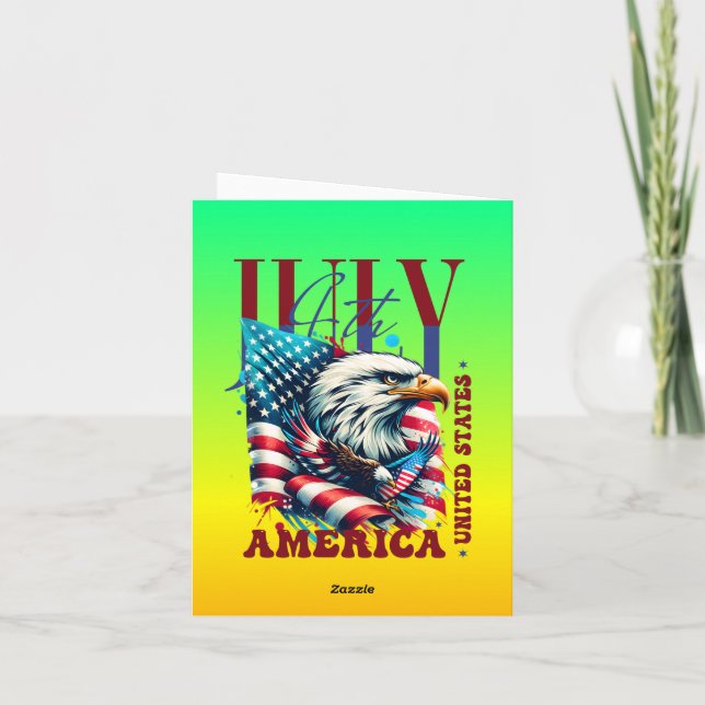 Invitación 4 de julio Sublimación del águila estadounidense-6 (Reverso)