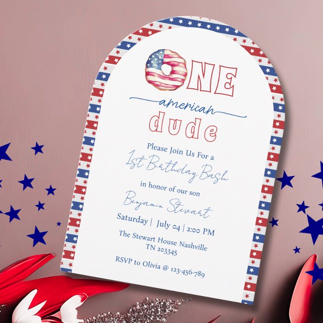 Invitación 4 de julio Un Amigo Americano Primer Cumpleaños (Subido por el creador)