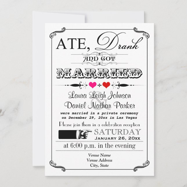 Invitación 4 de la boda del poster y de la pizarra (Anverso)