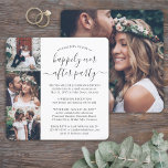 Invitación 4 Foto Feliz Nunca Después Del Boda Fiesta Square<br><div class="desc">Invite a la familia y a los amigos a una elegante celebración boda sólo en la recepción con esta elegante y moderna invitación cuadrada de collage de fotos. Toda la redacción es simple de personalizar para una ceremonia de renovación de votos, boda secuela, primer aniversario, post-salida o fiesta de la...</div>